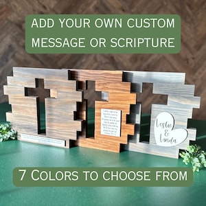 Personalized Religious Cross Sign | Bible Verse Sign | Church Sign | Gift for Baptism, Christening, Dedication, Wedding | Christian Gift