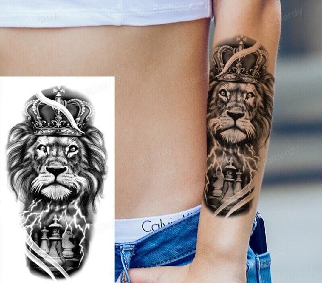 King Lion Chess Temporary Tattoo Fake Sticker Womens Mens Arm - Etsy  Australia