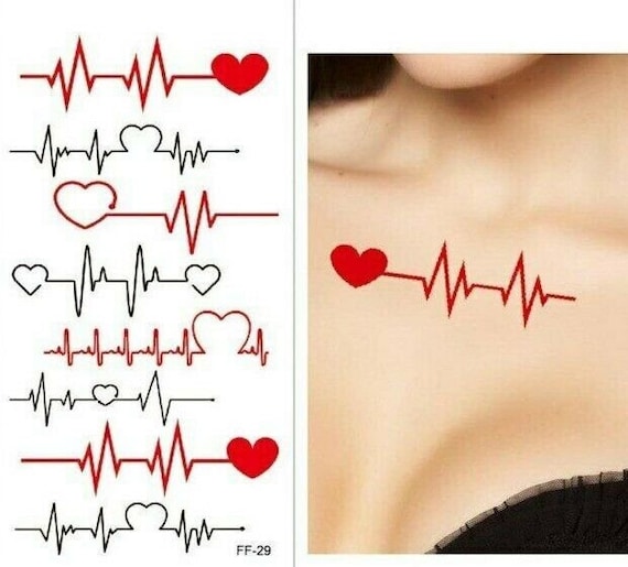 Black and red heart illustration Abziehtattoo Electrocardiography Flash  Body art Love Line heartbeat love angle white png  PNGWing