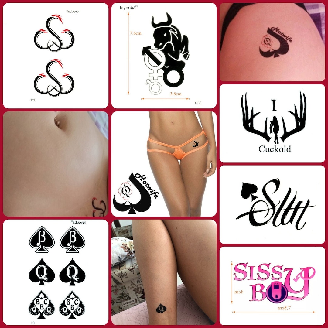 Temporary Tattoos for Cuckold Sex Sluts Hot Wifes Adult Picture