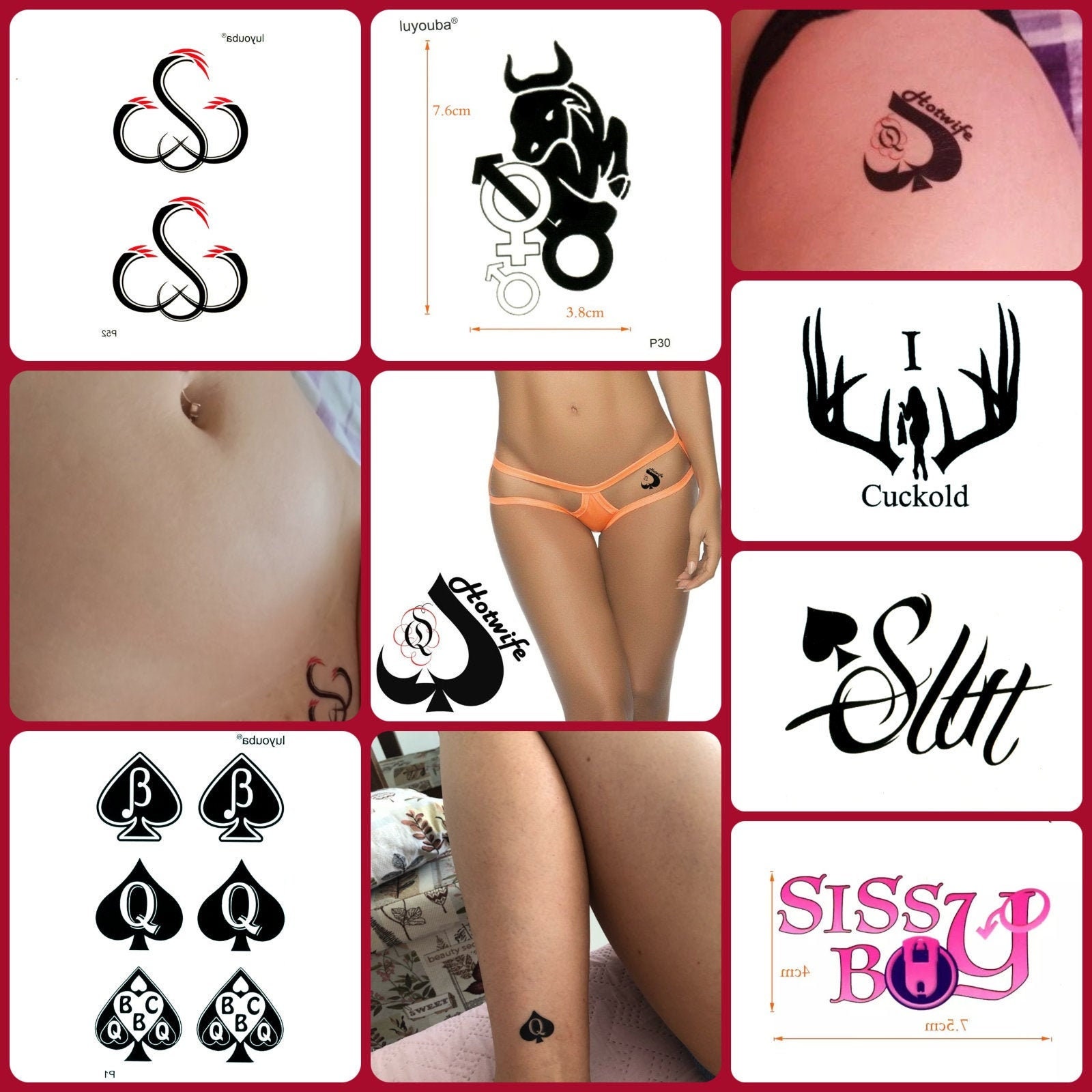 Temporary Tattoos for Cuckold Sex Sluts Hot Wifes pic