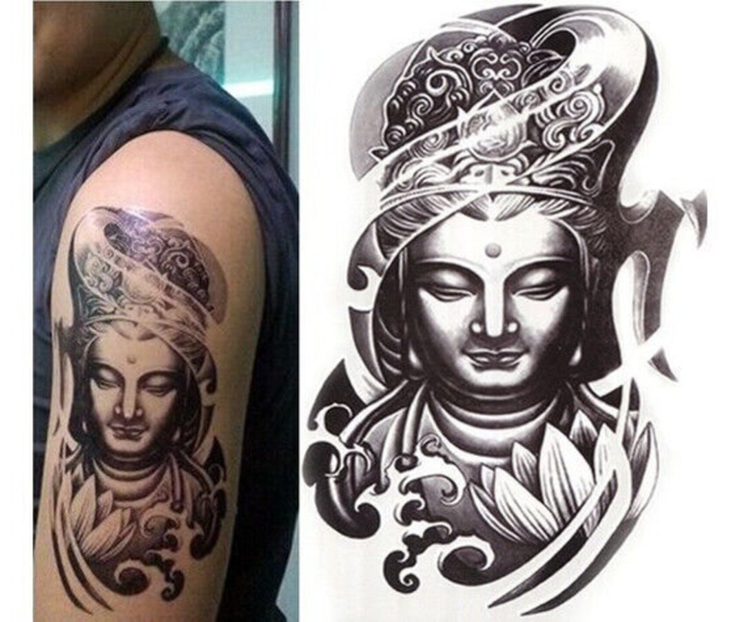 Spiritual Buddha Temporary Waterproof Tattoos Sleeve Women picture