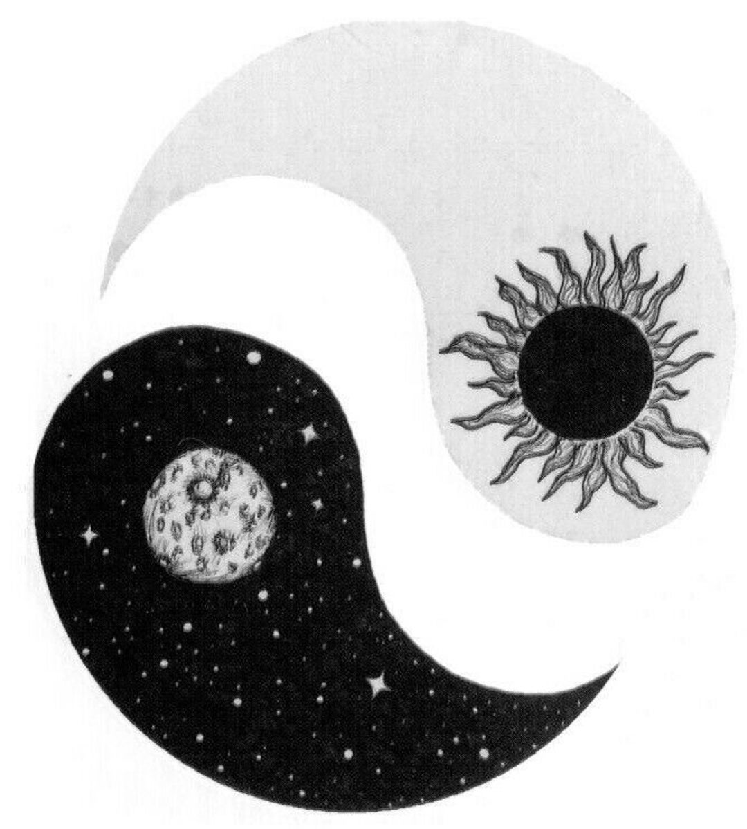Tatouage Ying Yang Soleil Lune Yin yang soleil et lune cercle de vie tatouages imperméables - Etsy Canada