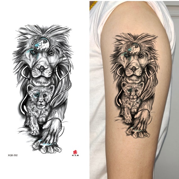 Tattoo uploaded by gnixon  Lion cub and rose  Tattoodo