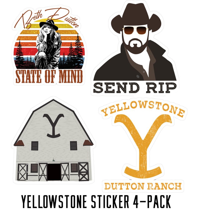 4 Pack Yellowstone Sticker Decal Minis 2 fun 2021 season Etsy