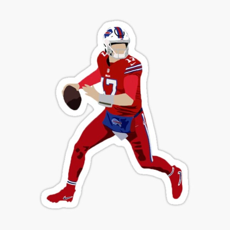 Josh Allen Buffalo Sticker Decal All in for Allen Funny Decal Etsy