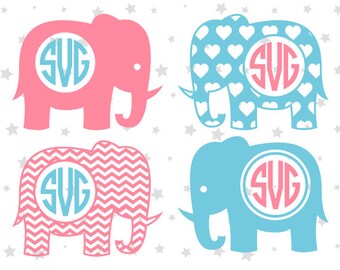 Download Elephant Monogram Svg Etsy