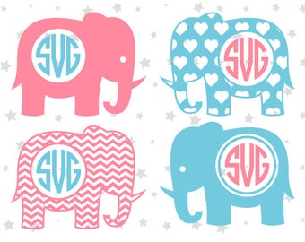 Download Elephant Monogram Svg Etsy