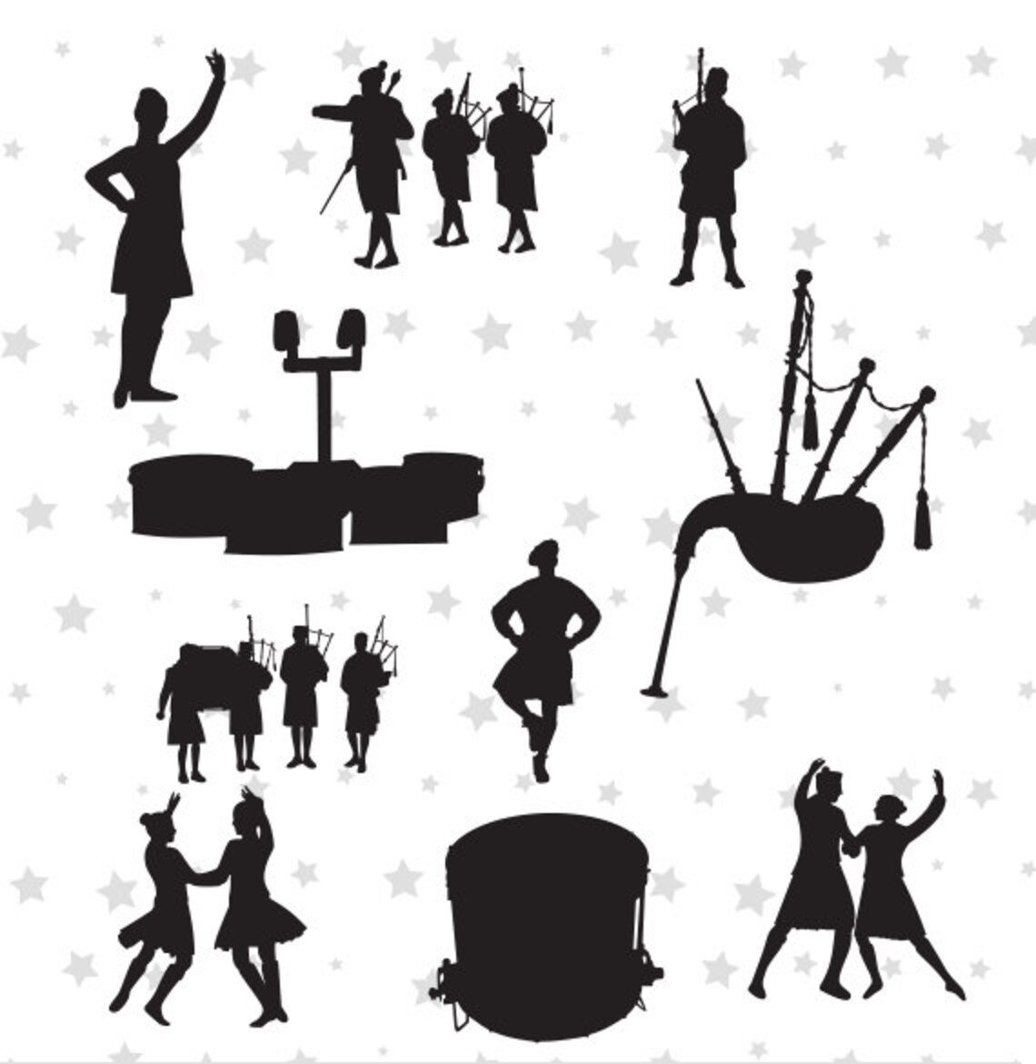 Highland Dance Highland Dance silhouette Highland Dance svg | Etsy España