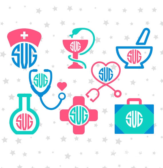 Medical monogram medical monogram SVG Digital Download for Etsy