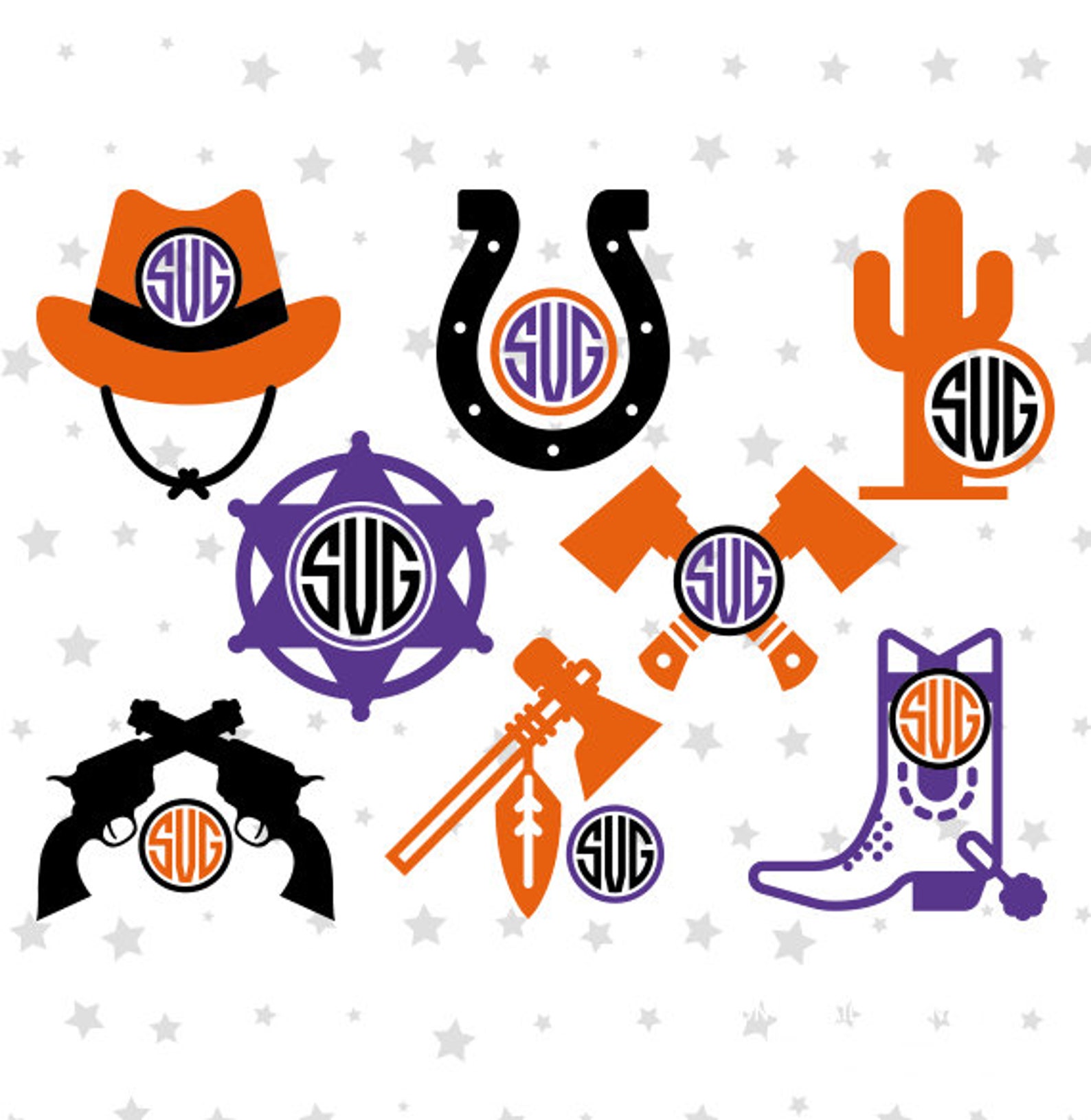 Western Monogram Western Svg Western Monogram Font Western | Etsy