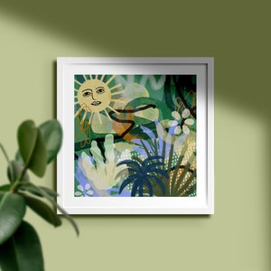 The Sun in the Garden  •  Contemporary Home Decor Abstract Art Print  •  Modern Wall Art  •  30x30cm