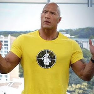 The Rock Shooting Target Yellow T-Shirt - Central Intelligence The Rock Shirt