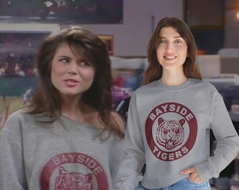 Bayside Tigers Sweatshirt from Saved By The Bell - Kelly Kapowski Costume - Zack Morris Bayside Sweater