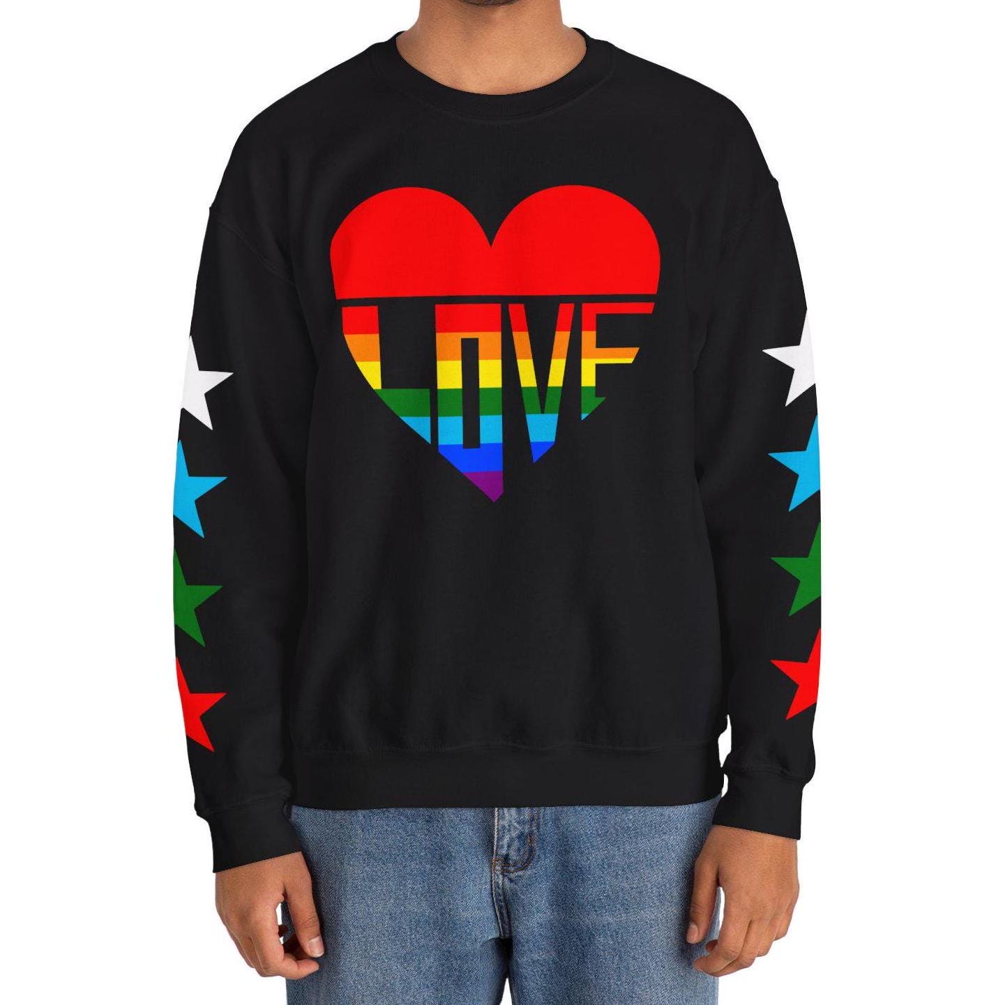 David Rose Heart Sweater - Heart Rainbow Sweatshirt - Love Heart