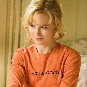 I Am Witch T-Shirt - Nicole Kidman Im Witch Tee Longsleeve Orange - Bewitched Movie Shirt - Halloween Witch Women Tee