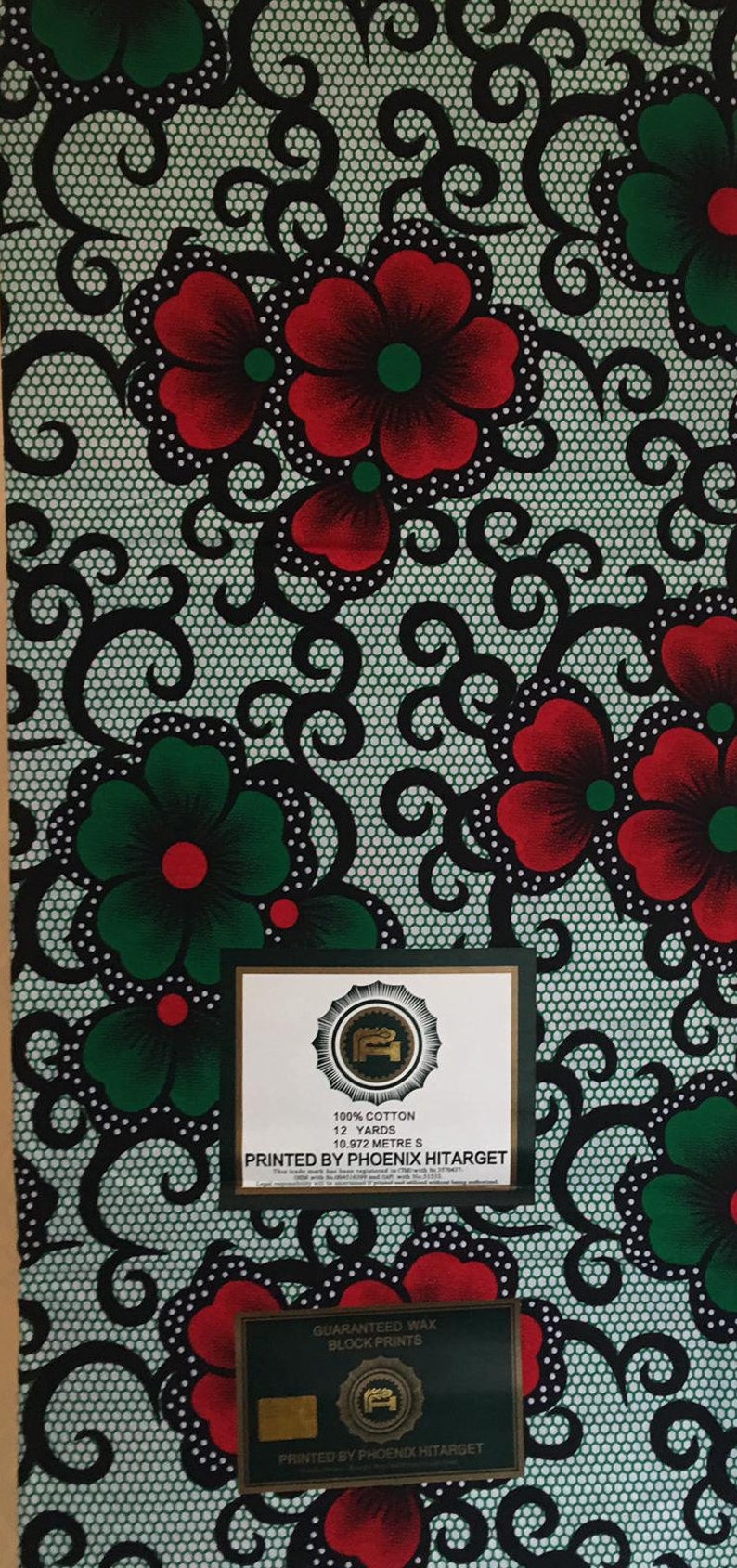High quality African Wax Print Fabric Material 100/% Cotton. Beautiful Phoenix HiTarget Ankara Wax 3 or 6 Yards