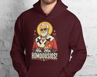Sweat à capuche humoristique de Noël pour les passionnés d'histoire de l'Église, pull Saint Nicolas du Concile de Nicée