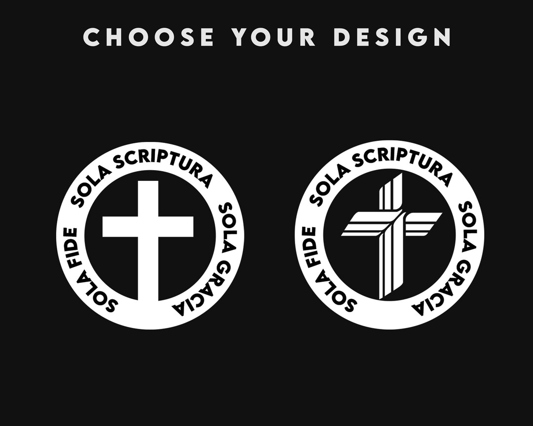 4 Decal Three Solas of the Reformation Latin or LCMS Cross Vinyl Sticker Outdoor Decal Sola