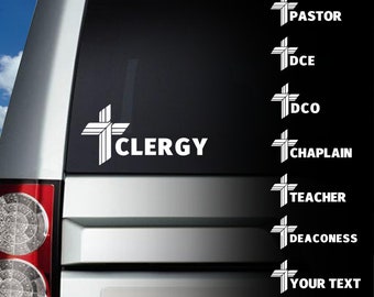LCMS Clergy Car Decal: Lutheran Cross Design
