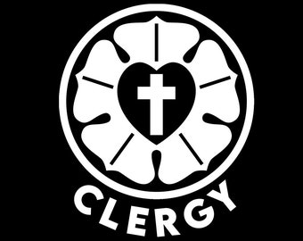 Decal: 4" x 5" Clergy Luther Rose Seal Lutheran Symbol Vinyl decal sticker outdoor indoor Christian