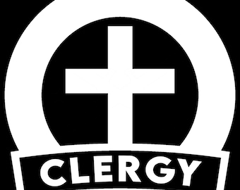 Personalized Clergy Vinyl Decal with Latin Cross