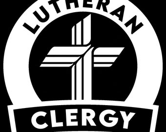 Lutheran Clergy Vinyl Decal, LCMS Cross, Personalized Pastor Car Window Decal