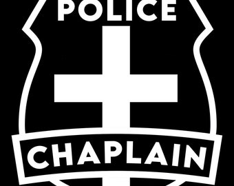 Police Chaplain Decal with Latin Cross or Shield