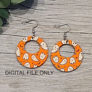 Ghost Earring SVG, Glowforge Tested, Digital File