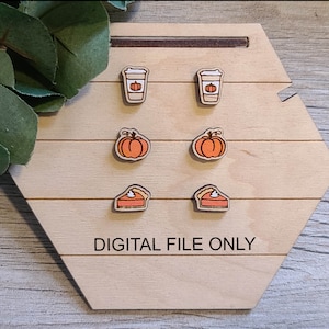 Pumpkin Stud Earring Set SVG, Glowforge Tested, Digital File