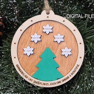 Grandkids Are Like Snowflakes Ornament SVG, Glowforge Tested, Digital File