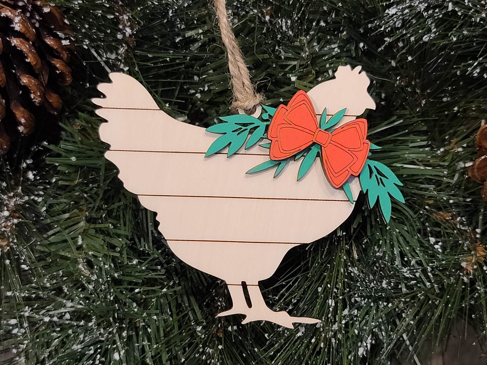 Wooden Shiplap Farm Animal Ornaments Farm Ornaments Etsy