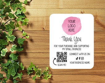 Personalized Thank You Card, Small Business Thank You Card, Matte Card, Packaging Insert, 22 Pack