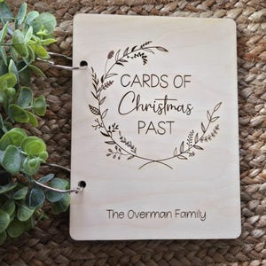 Personalized Wooden Christmas Card Holder, Card Keepsake, Card Storage