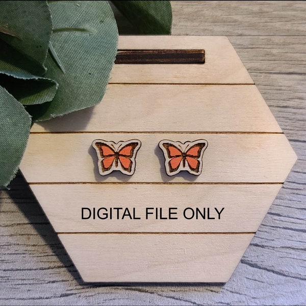 Butterfly Stud Earring SVG, Glowforge Tested, Digital File