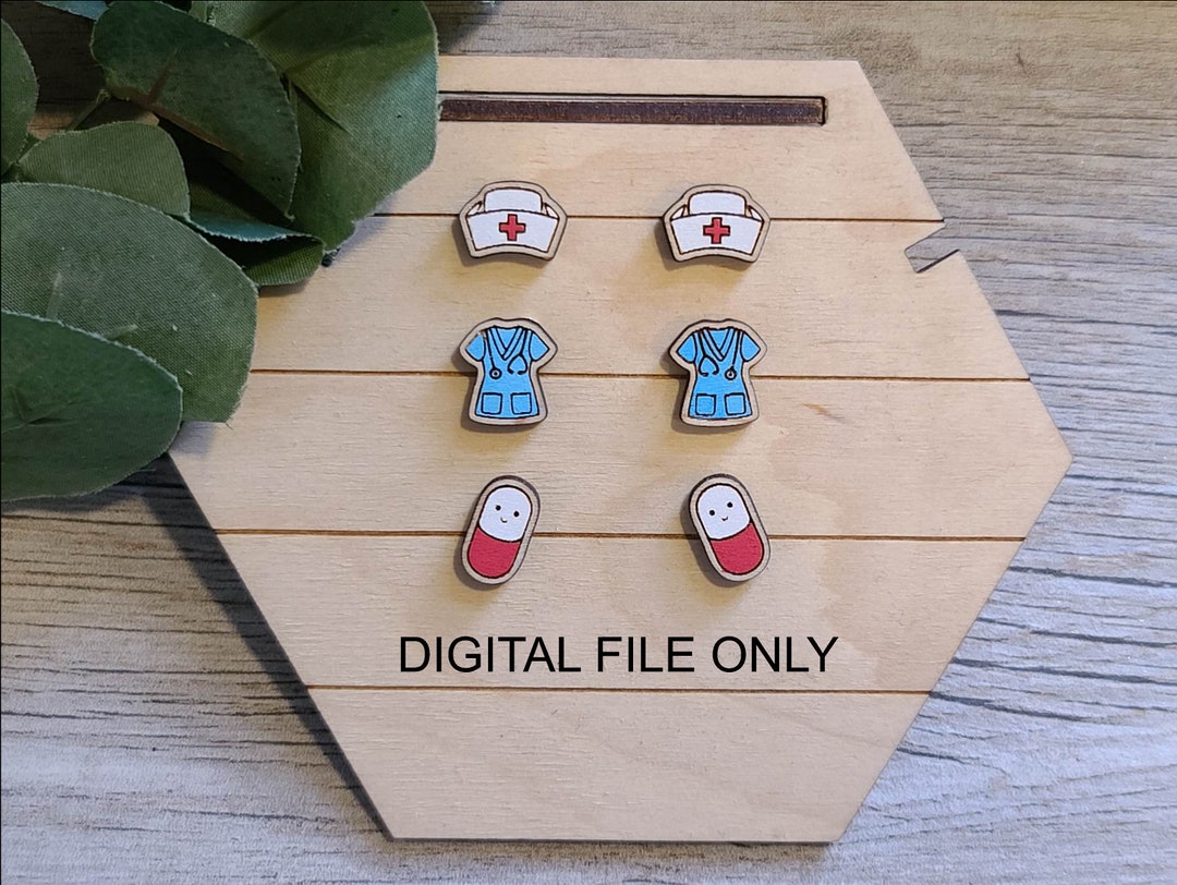 Nurse Stud Earring Set SVG, Tested, Digital File Etsy