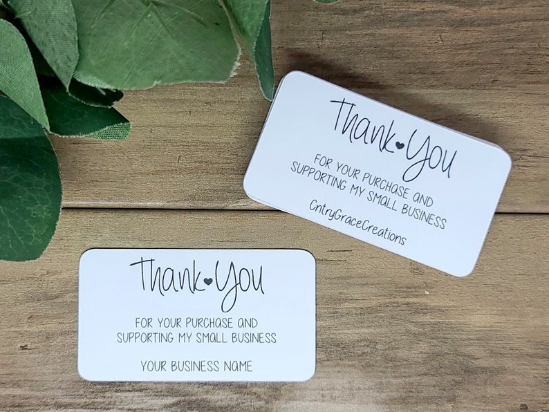 MINI Personalized Thank You Card, Small Business Thank You Card, Thank You Card, Matte Card, Packaging Insert, 42 Pack image 1