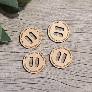 Removable Pom Buttons, Pom Tag, Pom Buttons, Wooden Buttons, Buttons For Knitted And Crocheted Products