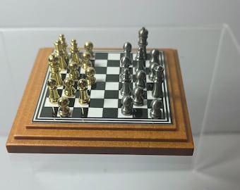 ドールハウス用ミニチュア白黒チェスセット チェスの駒（非磁性