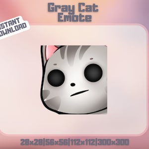 Gray Cat Emotes Kawaii | 1 Cute Cat Emotes | Lost Oof| Twitch, Discord, YouTube, Tik Tok