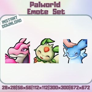 Palworld Twitch Emote Set - Chillet, Lifmunk, Lovander | Cute Palworld Chibi Set | Discord  | Streamer Graphic YouTube Bundle