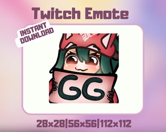 Kiriko GG Twitch Emote - Cute Overwatch Chibi | Discord Emote  | Streamer Graphic
