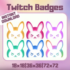 Twitch DVa Sub badge - Cute Overwatch 2 Chibi | Bit Badges | Subbadges | Discord Emote  | Streamer Graphic