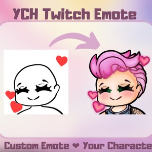 Custom Hearts YCH Emote | For Twitch / Discord |  Cute Chibi | OC Emote  | Streamer Graphic