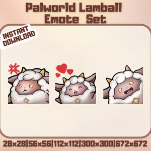 Lamball Palworld Twitch Emote Bundle - Cute Palworld Chibi Set | Discord Emotes  | Streamer Graphic YouTube