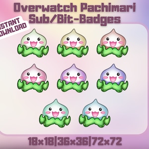 Overwatch Pachimari Sub/Bit-Badge Twitch | 8 Cute Overwatch 2 Badges  | Bit Badges | Subbadges | Discord Emote  | Streamer Graphic