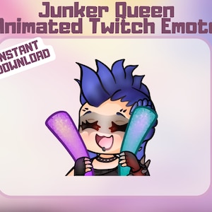 Junker Queen Animated Twitch Emote | Glow Stick Emote | Static and animated | Cute Overwatch 2 Chibi | Discord Emote  | Streamer Graphic