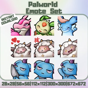 Palworld Twitch Emote Bundle - Depresso, Lamball, Chillet, Lifmunk, Lovander | Cute Palworld Chibi Set | Discord  | Streamer Graphic YouTube