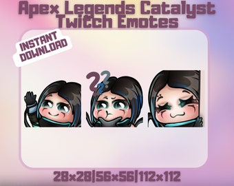 Apex Catalyst Emotes | 3 Emotes  | Twitch/Discord Set  | Cute Apex Legends S15 Chibi | Emote Bundle | Stream Graphic Pack