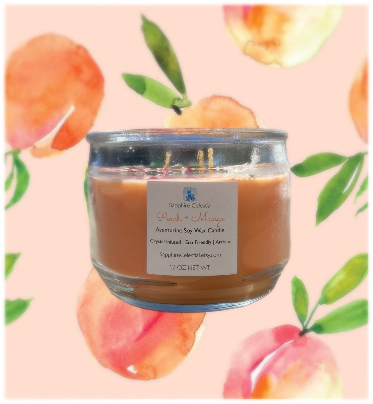 Peach Mango Scented Candle Etsy